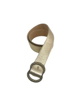 Cinturón Piel Dorado Metalizado para Mujer