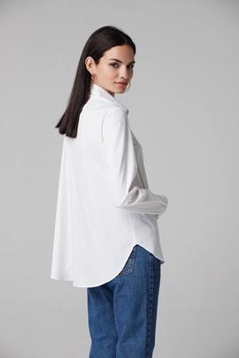 Camisa Oky Amplia-Popelín Stretch Blanco para Mujer