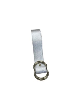 Cinturón Piel Vimoda Plateado Metalizado para Mujer