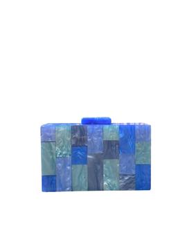 Clutch Rectangular Mosaico Azul para Mujer