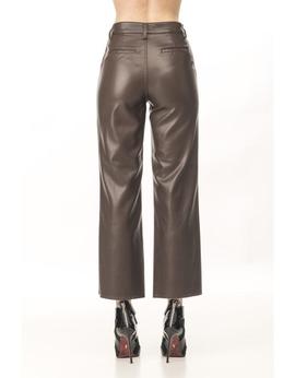 Pantalón Sos Eco Leather Marrón para Mujer