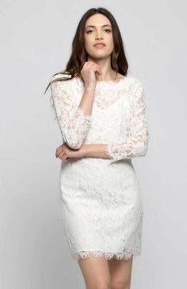 Vestido Corto Kocca Reyith Encaje Blanco para Mujer