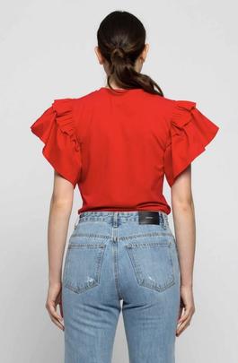Camiseta Kocca Iluren Roja Adorno Roja para Mujer