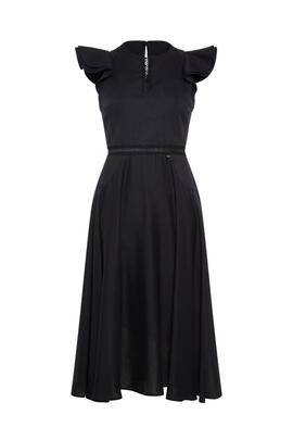 Vestido Midi Masavi Peace Lino Negro para Mujer