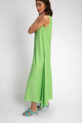 Vestido Punto Pisonero Estela Verde Claro para Mujer